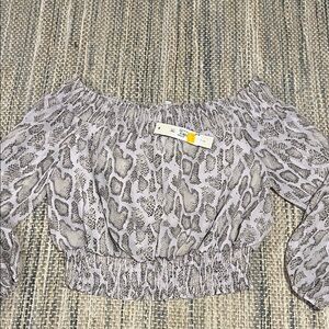 Stylish Snake Print Off-Shoulder Top